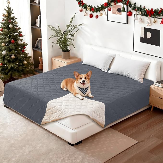 Waterproof Dog Bed Cover Pet Blanket, Soft Couch Cover for Dogs Washable, Non-Slip Dog Blanket Protect Furniture Couch Sofa Car for Puppy Large Dogs Cat (30x70 Inch, Dark Grey) - Image 8