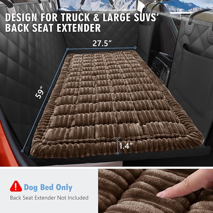 Dog Bed for Car Back Seat, Non-Slip Backseat Pet Mat XL, 59”X27.5” | Soft Blanket for Travel, Plaid Flannel, Quilted PP Cotton Filling, Non-Slip Backing, Machine Washable, Fit Backseat Extenders - Image 8