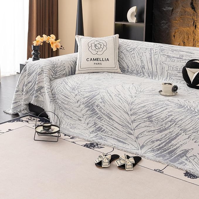 ROOMLIFE Couch Cover Boho Sofa Covers for 3 Cushion Couch Washable | Furniture Protector Sofa Couch Cover for Dogs, Soft Breathable Sofa Slipcover, Couch Throw Blankets with Tassels 71''X118'' - Image 9