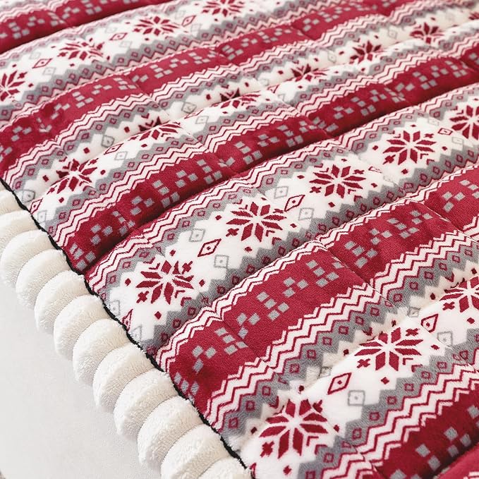 VClife Fuzzy Anti-Slip Dog Couch Cover for Christmas, Burgundy, 27.6 x 82.7 | Soft Thick Couch Covers for 3 Cushion Couch Sofa Pet Friendly, Scratch Resistant Sofa Cover Washable Dog Furniture Protector - Image 9