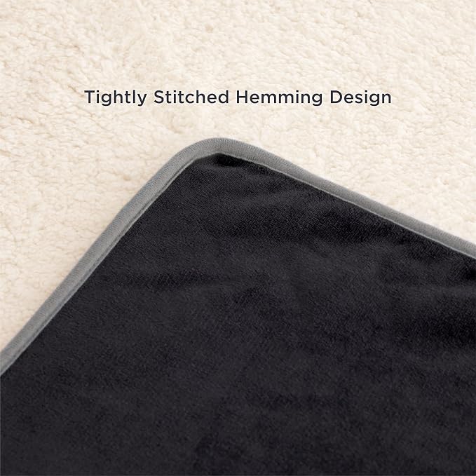 Bedsure Waterproof Dog Blankets for Large Dogs Sherpa Fleece Throw, 50X60 | Washable Soft Plush Pet Cat Blanket for Couch Cover, Reversible Cozy Calming Furniture Protector Warm for Senior Dogs,Black - Image 9