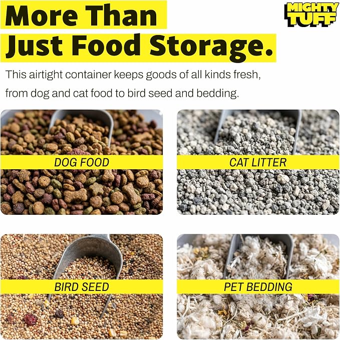 Mighty Tuff 35 lb Pet Food Storage Container with Airtight Lid, Clear | Secure lid clasp helps keep dog and cat food fresh while the clear container simplifies pantry organization. - Image 6