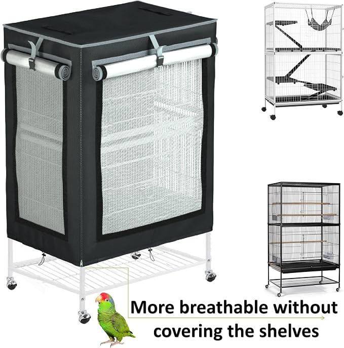 Large Bird Cage Cover - 600D Cage Covers for Night, Good Night Bird Cage Cover for Large Birdcage,Indoors or Outdoors (M) - Image 8