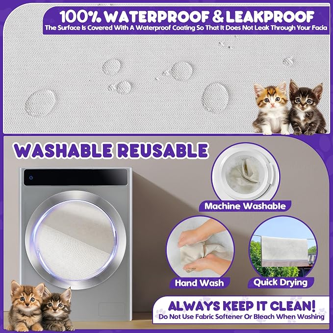 Loiion Cat Scratch Proof Furniture Protector Waterproof Sofa Cover 150"x91" | Pet-Friendly Couch Protector, Anti-Scratch & Anti-Slip Sofa Cover For Cats Dogs Kids, Machine Washable - Image 9