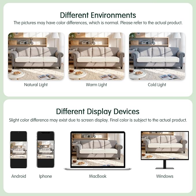 CHUN YI Velvet Couch Cushion Covers, 3PC Water Resistant Sofa Cushion Covers, Individual Seat Cushion Protector Slipcovers for Kids Pets (3 Pack, Ivory White) - Image 8