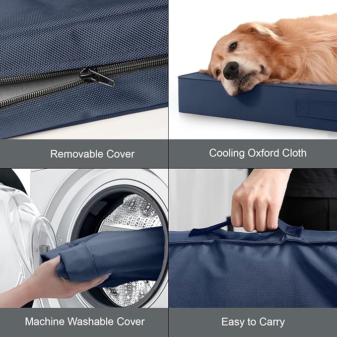Waterproof Orthopedic Outdoor Dog Bed XL for Extra Large Dogs | Egg Crate Foam for Joint Support, TPU Waterproof Layer, Machine Washable 1680D Oxford Cover, 44 x 32 Inch, Up to 90 lbs - Image 6