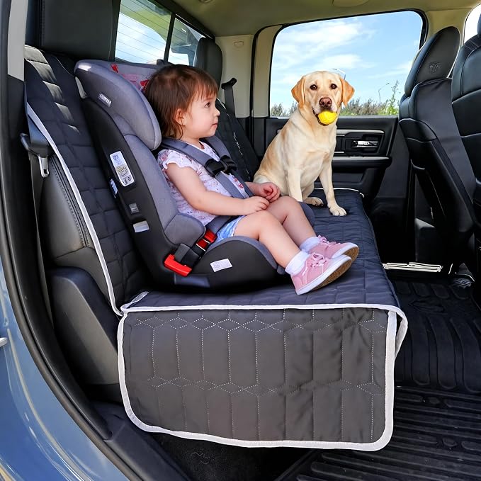 Relidura Dog Car Seat Cover for Back Seat, Waterproof Non-Slip Bench Seat Cover for SUVs, Heavy Duty Rear Seat Protector with Side Flaps for Pets, Kids, Dirt and Spills - Image 8