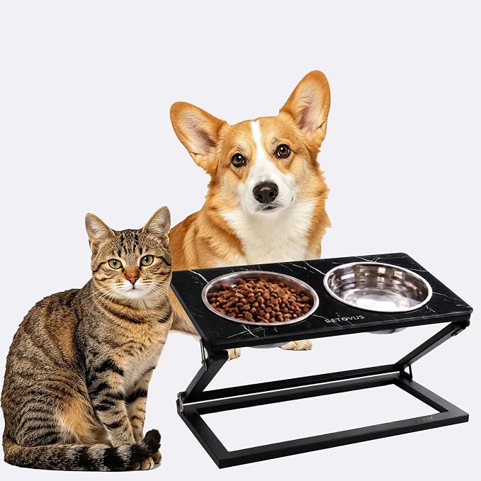 Elevated Dog Bowl, Adjustable Height and Tilt Angle Dog Bowl Stand | Precisely Adjust Height And Tilt Angle, Easy To Clean, Equipped With 2 Stainless Steel Food Bowls, Sturdy And Durable. - Image 8
