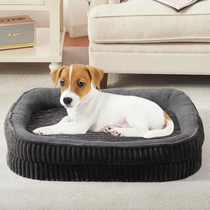 Orthopedic Dog Bed for Small Dogs Breeds, High Density Egg Crate Foam Dog Sofa Beds,Oval Kennel Bed, Pet Couch Bed with Four Sided Bolster, Removable Washable Cover& Non-Slip Bottom - Image 8