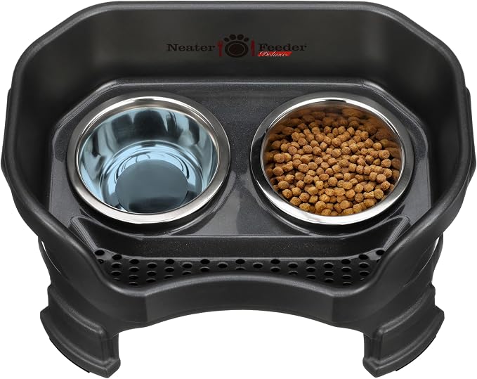 Neater Feeder Deluxe Mess-Proof Elevated Dog Bowls for Small Dogs (Up to 19 lbs), 2 Height Adjustable (6” & 7.5”) No-Spill Raised Dog Bowl Stand, Stainless Steel Food Bowl Set, Made in USA, Black - Image 9