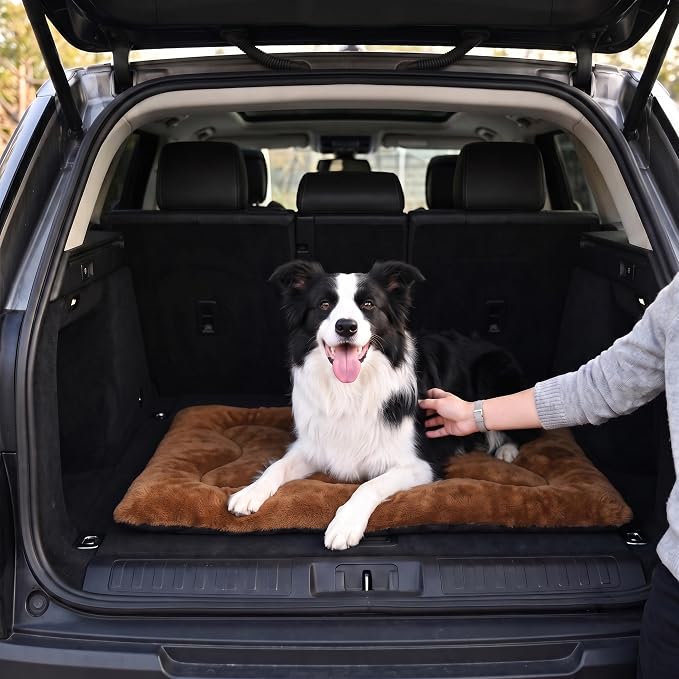 Dog Bed 36" for Metal Crate Pad,Washable Sleeping Mat for Medium/Large Pets | Soft faux rabbit fur, non-slip,machine wash/dry, plush cushioning, for crates, floors & travel, multiple sizes for all breeds - Image 9