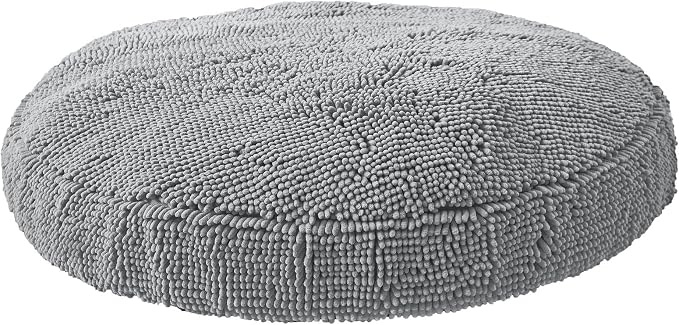 Soggy Doggy Super Snoozer Round Dog Bed, Gray, Medium 24"x24"x6" | Removable, zip-off washable cover; plush round design; for small to large breeds; car & living room use - Image 9
