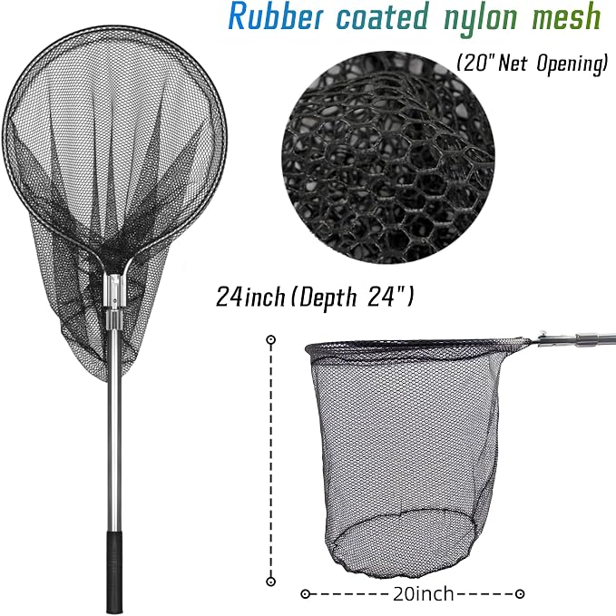 Catch Net - Small Animal Catcher for Chicken, Duck, Goose, Fish, Cat, Bird, Raccoon, Dog and Others (43"-78" Handle with 20" Net Opening) - Image 6
