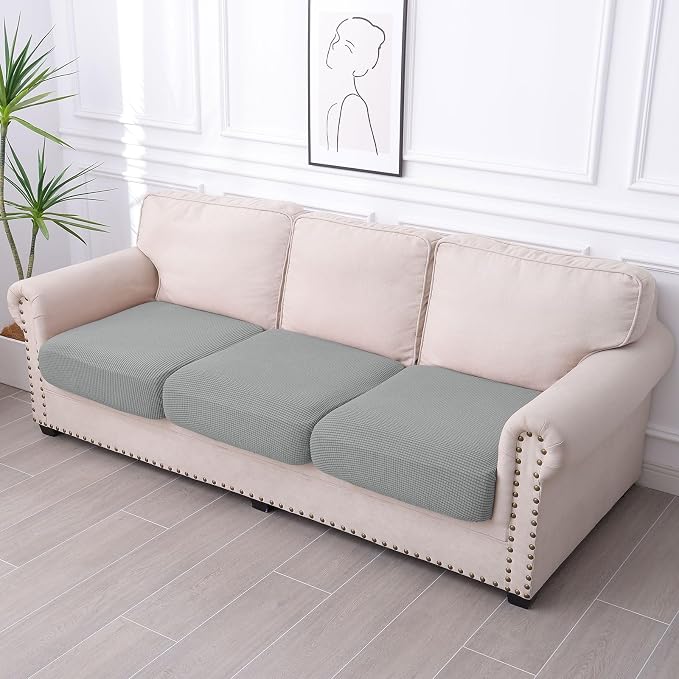 hyha Waterproof Couch Cushion Covers for Pets, Non Slip Sofa Seat Cover | Stretch Jacquard Fabric, Elastic Bottom, Non Slip Fit, Waterproof Protection, Pet Hair Protection (3 Pieces) - Image 7