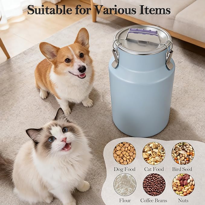 30 lb Stainless Steel Dog Food Storage Container, Airtight Metal Canister with Lid & Scoop, Extra Large Capacity for Multi-Pet Families, Preserve Freshness - Image 7