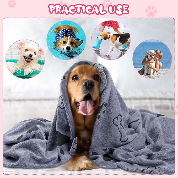 Tatuo 22 Pcs Dog Towels for Drying 20 x 40 Inch Pet Bath Towels Absorbent Microfiber Towel Quick Drying Puppy Bathing Supplies for Small Medium Large Dog Puppy Cat(Colorful,Bone Pattern) - Image 6