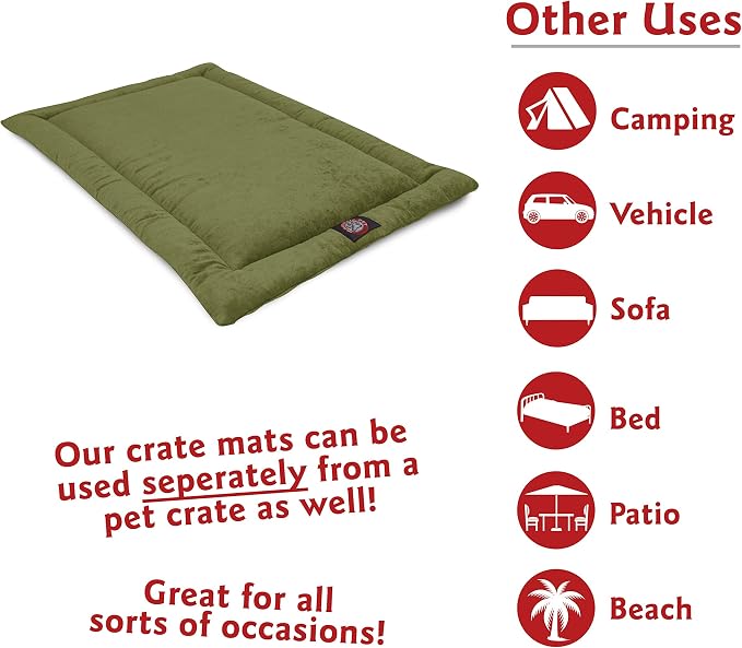 Majestic Pet Dog Crate Mat - Machine Washable Soft Plush Pet Bed Pad for Crates & Kennels | USA Crafted | 42"x26" Villa Fern - Image 7