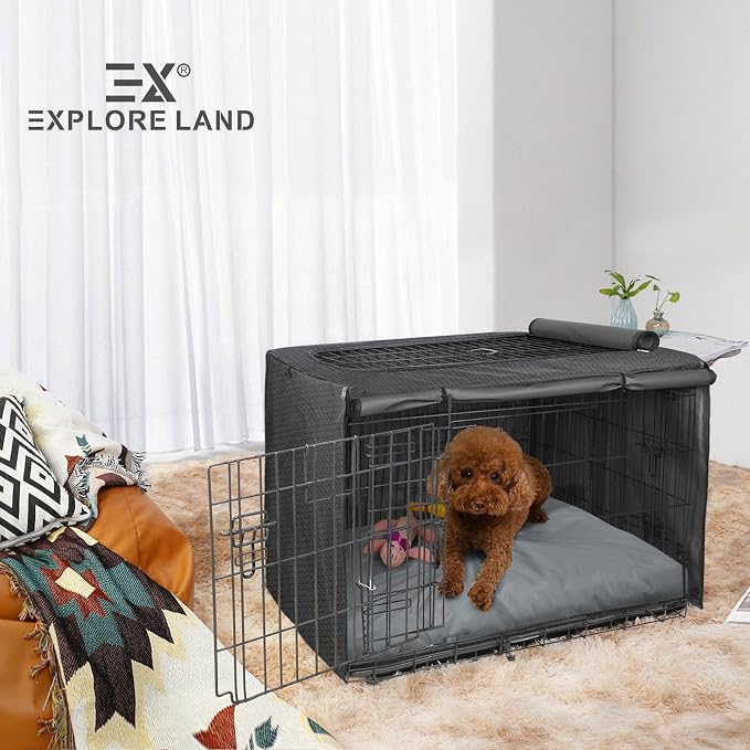 Explore Land Scratch Resistance Dog Bed Cover Canvas Washable Dog Crate Pad Replacement Cover, 36Lx27Wx4H inch, Charcoal - Image 7