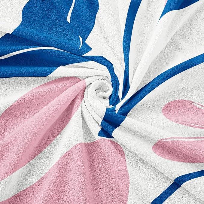 Erosebridal Pink Blue Flower Sofa Cover Boho Floral Couch Cover Abstract Retro Minimalist Sofa Slipcover for Couches and Sofas Vintage 70S Modern Washable Non Slip Sofa Protector, 71" X 150" - Image 7