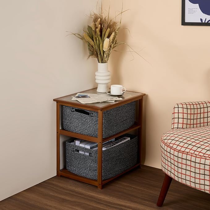 MiniArk Large Storage Baskets for Shelves, 17 x 13 x 7.5” Closet Organizers Bins for Clothes Blanket Towels, Baby Nursery, Toy Baskets Box, Woven Rope Baskets, 3 Packs Dark Gray - Image 8