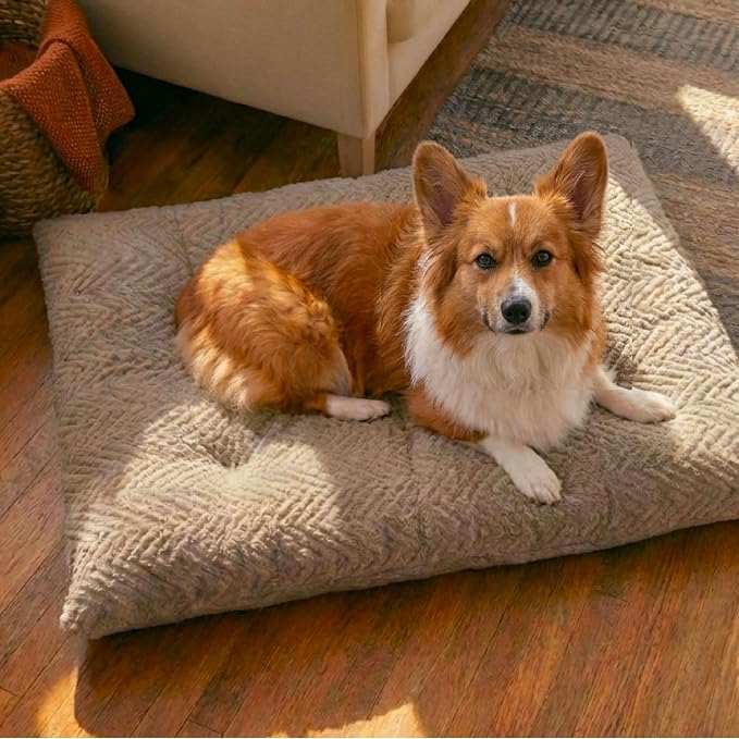 Best Friends by Sheri Comfy Crate Sleeper Mat – Plush Low-Pile Dog Bed, 36" x 24", Large & XL Crates, Up to 70 lb Dogs, Machine Washable, Cross Section Pattern, Mushroom - Image 6