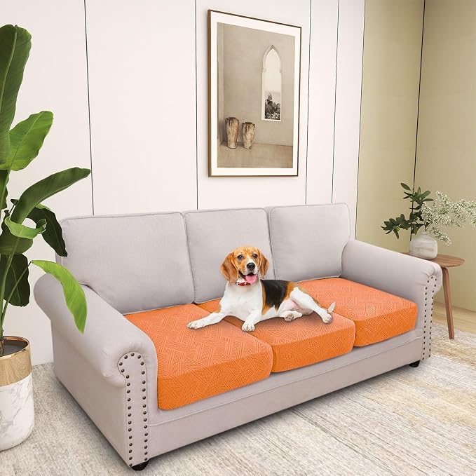 hyha Individual Couch Cushion Covers, Sofa Seat Cushion Covers Washable | Stretch Dog Couch Cover, Elastic Bottom, Anti-Slip Furniture Protector, Ideal For Pets & Kids, Durable Sofa Slipcover, 3 Pcs - Image 7