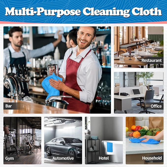 FIXSMITH Shop Towels, Microfiber Cleaning Cloth Bulk, 200 Pack Microfiber Towels for Cars, All-Purpose Absorbent Cleaning Rags, Dust Cloth for Automotive, Mechanic, Garage, Bar, 11.5 x 11.5 inch - Image 7