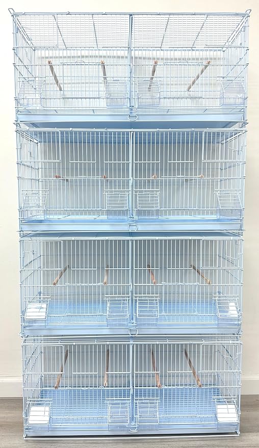 LOT of Large Stackable Breeder Bird Flight Cage with Removable Center Divider and Breeding Nest Box Doors with Removable Rolling Stand - Image 9