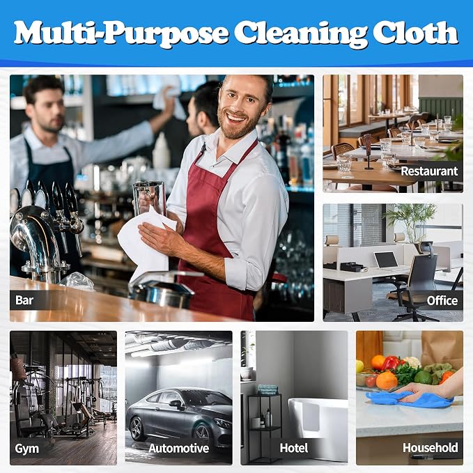 FIXSMITH Shop Towels, Microfiber Cleaning Cloth Bulk, 200 Pack Microfiber Towels for Cars, All-Purpose Absorbent Cleaning Rags, Dust Cloth for Automotive, Mechanic, Garage, Bar, 11.5 x 11.5 inch - Image 7