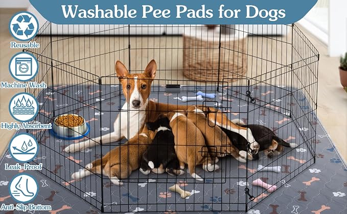 Washable Pee Pads for Dogs Large 36" x 72" 2-Pack Reusable Puppy Pads Pet Training Pads, Fast Absorb Dog Mats, Waterproof Whelping Pad, Non-Slip Protects Against Urine Leakage - Image 7