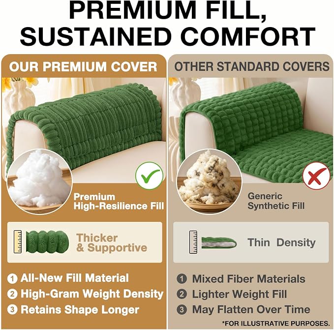 hyha Couch Cover for Dogs, Washable Non Slip Plush Flannel Sofa Protector | Thick Flannel, Silicone Anti-Slip Backing, Pet Hair & Scratch Protection, Fits Sofa & Loveseat (43" x 82.7") - Image 10