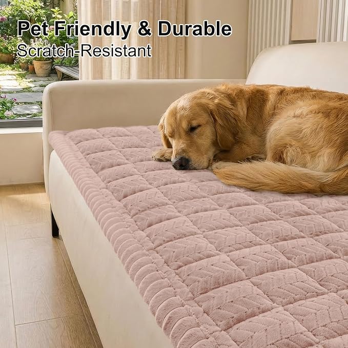 Smiry Couch Cover for Dogs, Non Slip Fuzzy Pet Sofa Covers Washable | Sofa Slipcovers for 3 Cushion Couch, Soft Thick Furniture Protector for Cats Dogs, Against Fur, Dirt, Scratch (35.4"x70.9") - Image 9