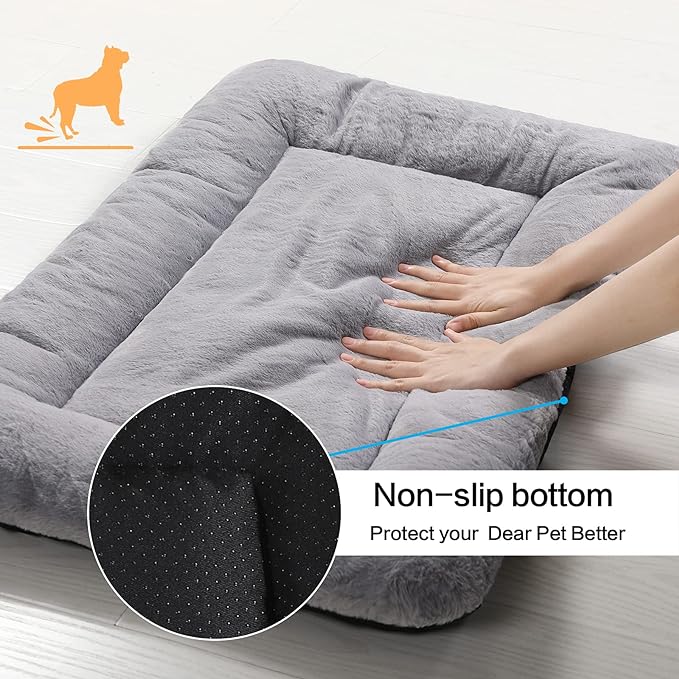 Dog Crate Pad Washable Dog Bed for Crate Medium Cozy Mat 36-Inch Gray | Ultra Soft Kennel Pad,Anti-Slip Bottom,Fits Most Metal Crates,Comfortable Sleeping Pet Mat - Image 6