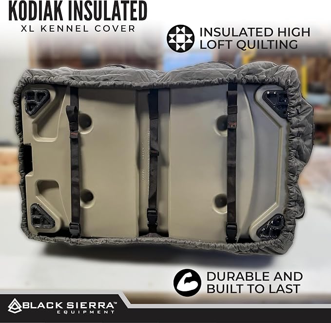 Black Sierra 41” Insulated XL Dog Kennel Cover – Ventilated, Weather‑Resistant Crate Cover with Carry Handles, Perfect for Duck Hunting, Cold‑Weather Transport, Camping & Travel - Image 9
