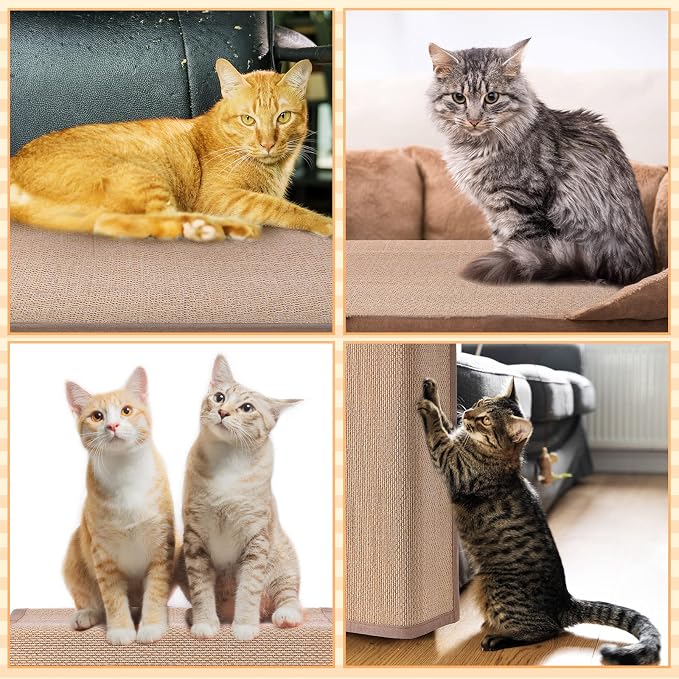 Newwiee 2 Pcs Cat Scratch Furniture Protector Mat Sofa Couch Protector for Cats Pet Scratching Pads for Couch, Sofa, Chair, Easy Installation(15.7 x 23.6 inch) - Image 7