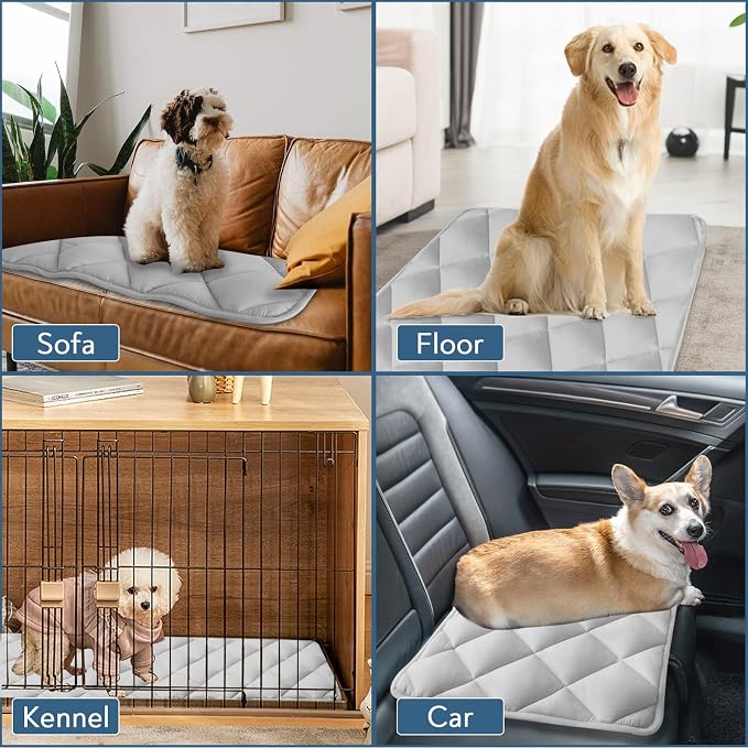 Dog Crate Pad 2 Pack (42" x 28"), Dog Crate Mat with Anti-Slip Bottom, Grey | Fits 42 Inch Crate, Soft, Machine Washable, Kennel Pad - Image 7