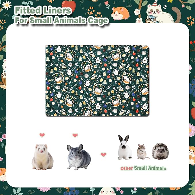 Ferret Cage Liner for Ferret Nation & Critter Nation Cage | Washable Bedding, Leakproof Cage Accessories for Ferrets, Chinchillas, Rats & Other Small Animals(Bottom Pan Liner) - Image 8