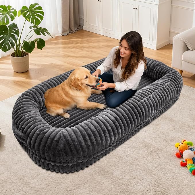 Human Dog Bed for Adult,Large Dog Bed 70"x38"x10" | Orthopedic Washable XL Dog Bed with Memory Foam (Darkgrey) - Image 7