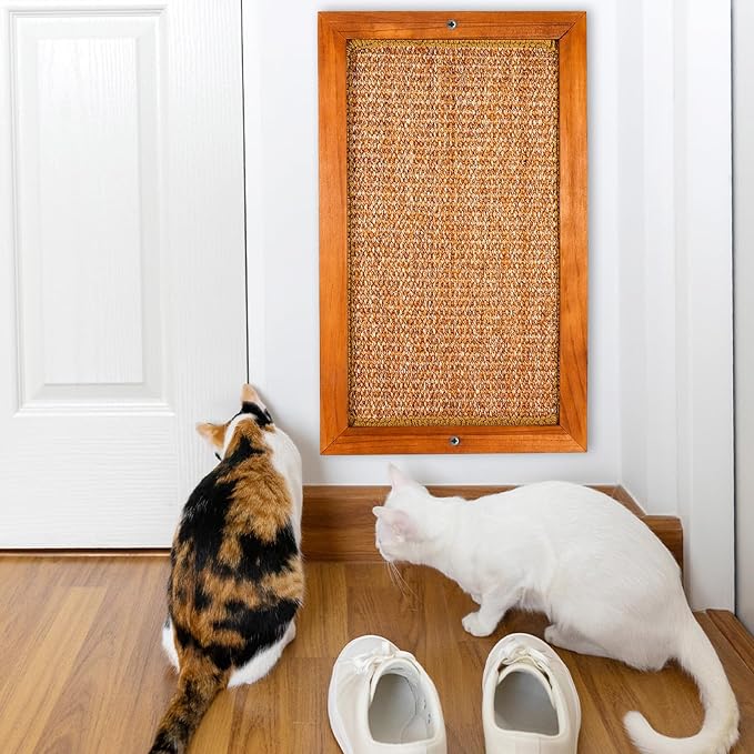Large Cat Scratching Post for Indoor Cats - Wooden Sisal Cat Wall Scratcher, Vertical Floor or Wall Mounted Cat Scratch Pad, Furniture Protector for Adult Cats & Kittens - Image 9