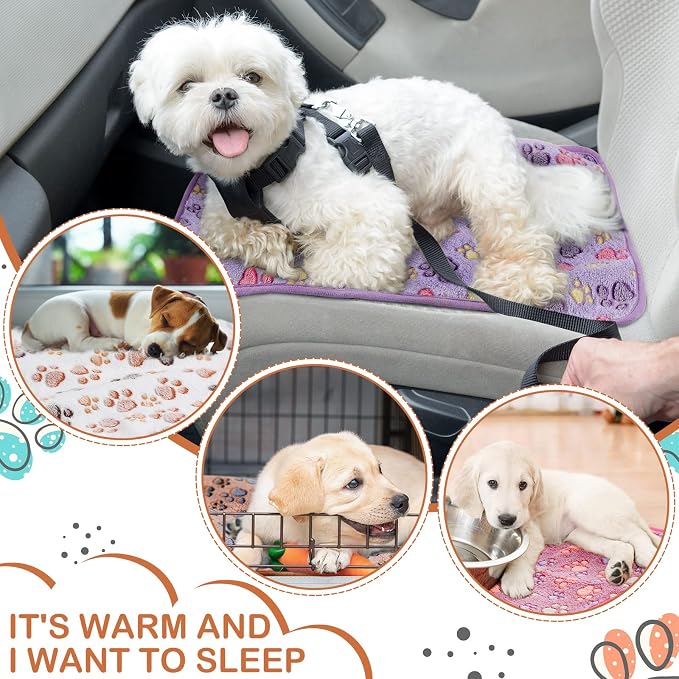 Reginary 4 Pcs Waterproof Guinea Pig Blankets Washable Small Animal Fleece Bedding Absorbent Guinea Pig Cage Liners Reusable Training Pee Pad Pet Sleep Mat for Hamster(Paw Print,35 x 24 Inch) - Image 7