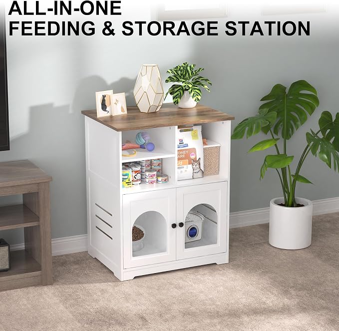 GDLF Cat Feeding Station, Cat Cabinet for Microchip Feeder with Dog-Proof Design, Specially Fits Surefeed & Automatic Pet Feeder for Multi-Pets Home - Image 7