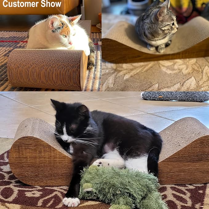 Simple Delxue Horizontal Cat Scratcher Pad, 23.6" Large Cat Scratcher Cardboard Lounge Bed, 100% Recyclable & Reversible Durable Cat Scratching Board - Image 6