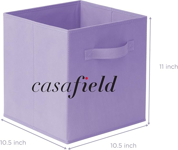 Casafield Set of 12 Collapsible Fabric Cube Storage Bins, Multicolor - 11" Foldable Cloth Baskets for Shelves, Cubby Organizers & More - Image 7