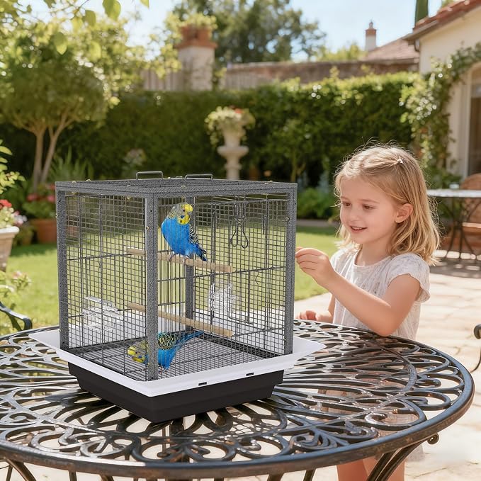 Garvee Small Bird Cage with Playground Stand, 20 Inch High Travel Bird Cage for Parrot, Parrot Carrier for Parakeet, Cockatiels, Budgies Medium Small Sized Birds - Image 9