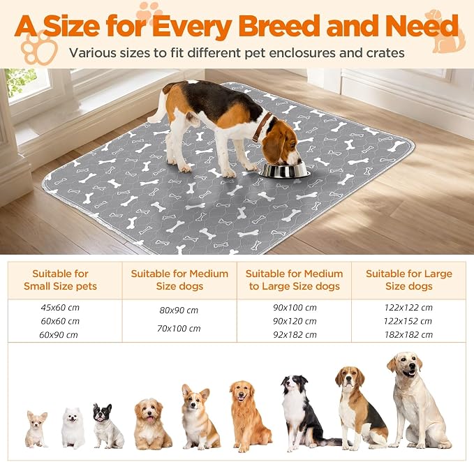 Washable Pee Pads for Dogs Large 54" x 54" 2-Pack Reusable Puppy Pads Pet Training Pads, Fast Absorb Dog Mats, Waterproof Whelping Pad, Non-Slip Protects Against Urine Leakage - Image 8