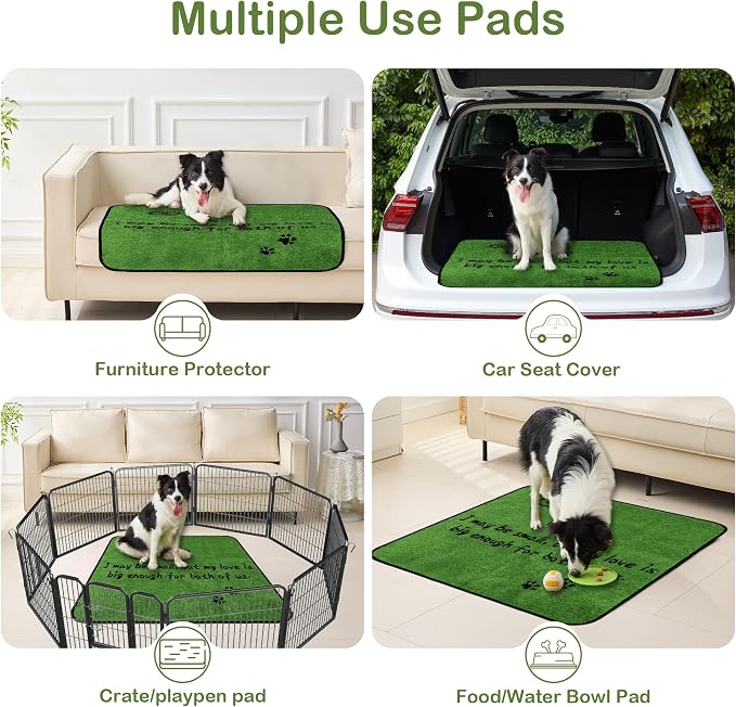 Qeils Reusable Dog Pee Pads, Washable Puppy Pads, Leak-Proof 36"x36" 2 Pack | Super Absorbent And Non-Slip Potty Training Pads, Soft Paw Print Plush Design, Ideal For Crates, Couch, Car Seats & Pet Beds - Image 6