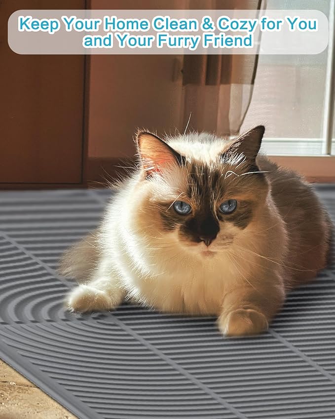 Silicone Cat Litter Mat XL, 47'' x 35'', Extra Large Waterproof Trapping Mat for Litter Box, Easy Clean & Non-Slip - Image 7