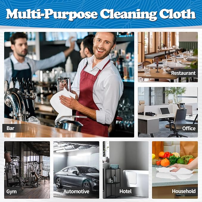 FIXSMITH Microfiber Cleaning Cloth, Shop Towels Bulk, 24 Pack White Microfiber Towels for Cars, All-Purpose Absorbent Cleaning Rags, Dust Cloth for Automotive, Mechanic, Garage, Bar, 12 x 11 inch - Image 7