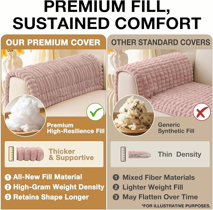 hyha Couch Cover for Dogs, Washable Non Slip Plush Flannel Sofa Protector | Thick Flannel, Silicone Anti-Slip Backing, Pet Hair & Scratch Protection, Fits Sofa & Loveseat (27.6" x 88") - Image 10
