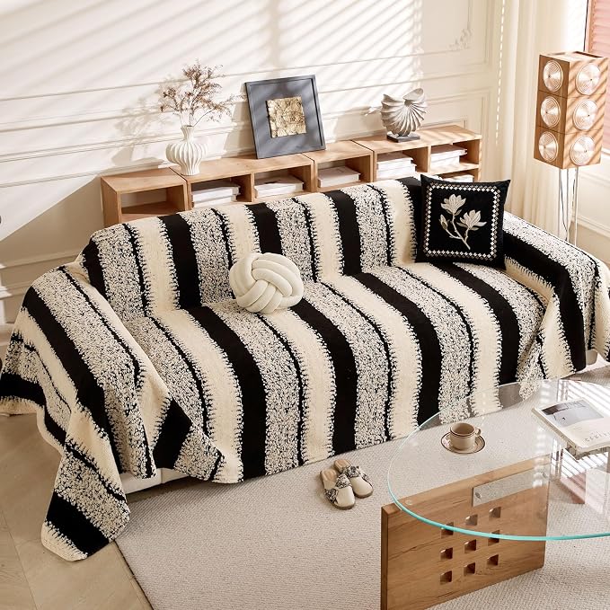 Sherpa Fleece Couch Cover for 3 Cushion Sofa, Gray, 71" x 134" - Pet Proof Sofa Covers Heavy Duty Scratch Resistant Pet Friendly Furniture Cover - Easy Install, Machine Washable - Image 7